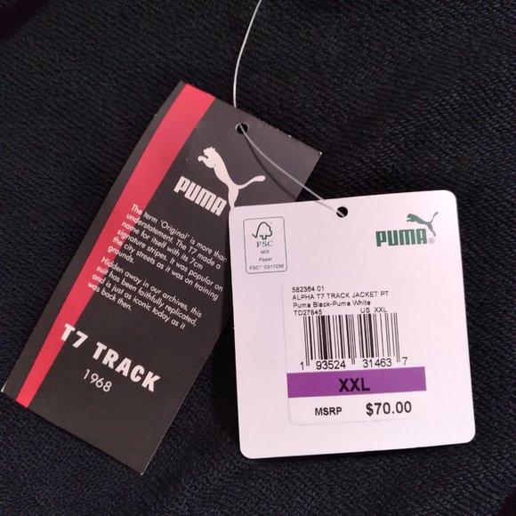 Puma NWT Full Zip T7 Track Jacket XXL - Picture 6 of 6